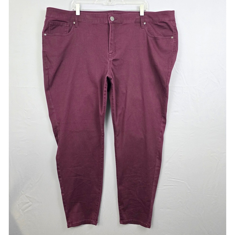 Lane Bryant‎ Straight Leg 5 pocket Burgundy Pants Jeans 26 New